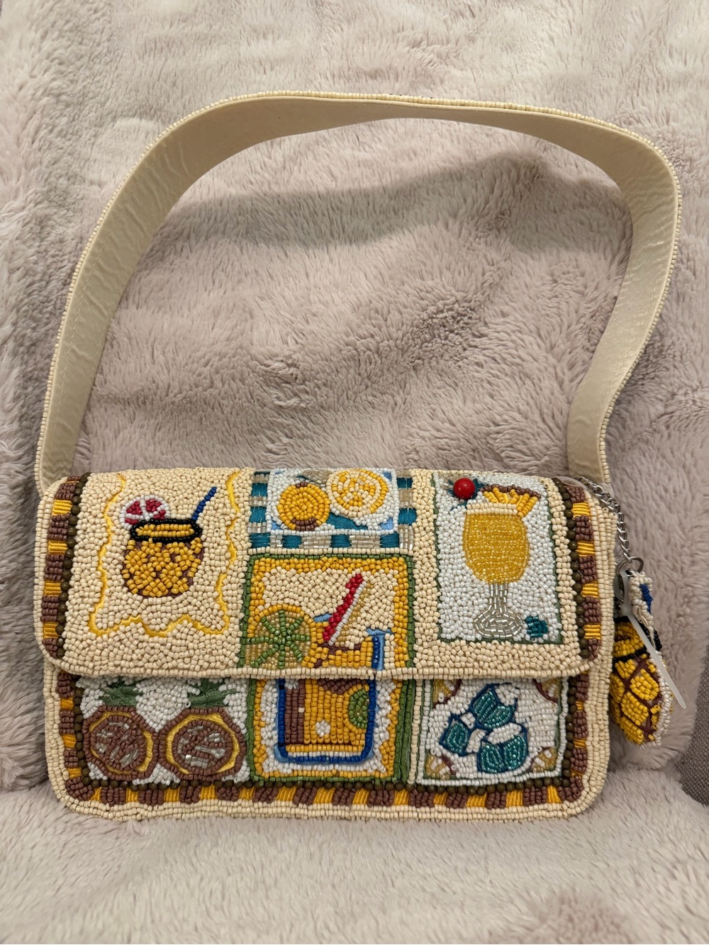 Viral TJ Maxx Beaded Bag - Tropical Cocktail Theme With Beaded Cocktail Charm
